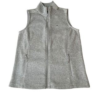 Vineyard Vines Martha’s‎ Vineyard Full Zip Knit Fleece Vest Gray Size Small Fall